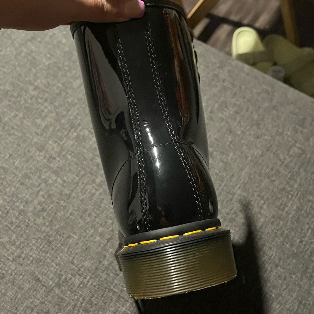 Doc Martens Black Patent Leather Boots With Bouncing Soles - Picture 6 of 6